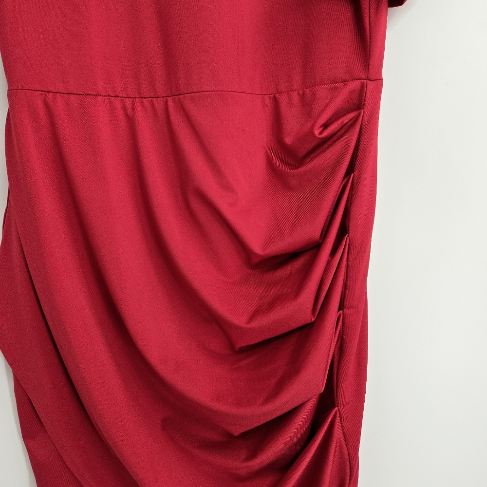 Black Halo Alexa Ruched Sheath Dress with‎ 3/4 Puff Sleeves - Picture 5 of 16